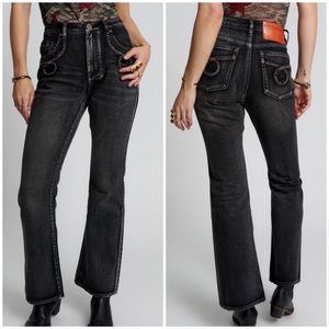 One Teaspoon Charlie Flares Faded Black High Rise Size 25